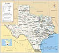 Map Of State Of Texas, With Outline Of The State Cities, Towns And ...