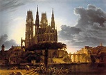 Catedral en un pueblo medieval (1830) Karl Friedrich Schinkel