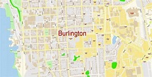 Burlington Vermont US PDF Map Vector Exact City Plan detailed Street ...
