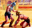 Gladiators in the ring | Roman gladiators, Ancient rome, Roman empire