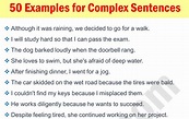 Complex Sentences Examples - iLmrary