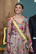 La princesse Victoria de Suède lors du dîner d'état au palais royal à ...