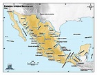 Mapa para imprimir de México Mapa en color de ríos de México. INEGI de ...