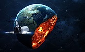 Apocalyptic background - planet Earth exploding, armageddon ...