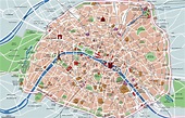 Paris map. Paris Arrondissement map with attractions.