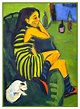 Portrait of a Female Artist by Ernst Ludwig Kirchner Counted Cross Sti ...