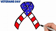 How To Draw An Armed Forces Ribbon | Veterans Day Drawings - YouTube