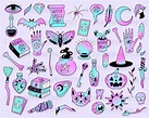 Pastel Goth Witch Clipart Pack Witchy Clipart Printable Stickers ...