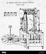 RICHARD ARKWRIGHT (1732-1792) Diagrama de patente para su máquina ...