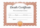 Printable Death Certificate