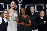 Angelina Jolie brilha com os filhos na première inglesa de 'Malévola ...
