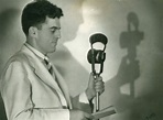 Stephen Shadegg at a KOY Radio Station Microphone | Arizona Memory Project