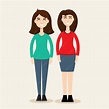 Ilustración de dos hermanas dos hermanas | Vector Premium