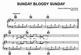 U2-Sunday Bloody Sunday Free Sheet Music PDF for Piano | The Piano Notes