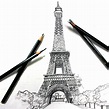 Pin by Firdaus Rafie on Drawing | Eiffel tower drawing, Eiffel tower ...