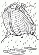 Dibujo del Arca de Noé bajo la lluvia para colorear ~ Dibujos para ...