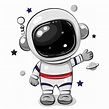 Cartoon astronaut isolated on a white background. Cute Cartoon ...