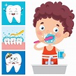 Brushing Teeth Concept With Cartoon Character 2543008 Vector Art at ...
