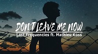 Lost Frequencies feat. Mathieu Koss - Don't Leave Me Now (Tradução ...