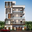 G+3 INDIAN BUILDING ELEVATION | House outer design, Small house front ...