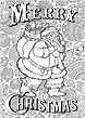 Santa claus with text and background - Christmas Adult Coloring Pages