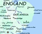 Detailed Map of East Anglia - Bedfordshire, Cambridgeshire, Essex ...