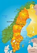 Cities map of Sweden - OrangeSmile.com