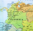 Geographic map of Columbia countries with important cities — Stock ...