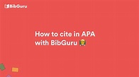 Free APA Citation Generator & Format Guide - US Standard - BibGuru