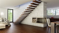 Escaleras interiores modernas y minimalistas. Diseño, decoración e ...