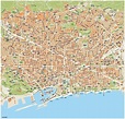 Barcelona downtown eps map | Tienda Mapas de Barcelona