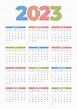 colorido calendario 2023 2909091 Vector en Vecteezy