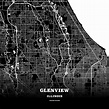 Glenview, Illinois, USA map | Glenview illinois, Map poster, Poster ...