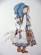 Vintage 70s Holly Hobbie Blue Bonnet Girl Postcard | Holly hobbie, Blue ...