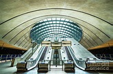 Canary wharf underground station escalators, London, England Photograph ...