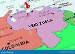 Venezuela, Caracas - Capital, Fijado En Mapa Político Stock de ...
