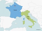 Map of Italy and France | Free Vector Maps