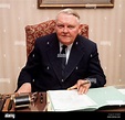 Ludwig Erhard, pictured at his desk at Palais Schaumburg in Bonn, Germany, in the 1960s. Erhard ...