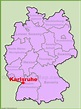 Karlsruhe location on the Germany map - Ontheworldmap.com