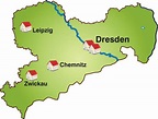 Mapa de Sajonia como infografía en verde - Foto de archivo #10634155 ...