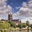 Catedral Y El Río Severen, Reino Unido De Worcester Imagen de archivo ...