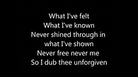 Metallica - The Unforgiven (lyrics) - YouTube