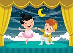 Ilustración vectorial de niños bailando | Vector Premium