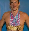 Michael Phelps Wearing 22 Medals
