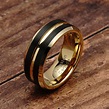 100S JEWELRY Tungsten Rings Men Wedding Bands Black Matte Gold Grooved