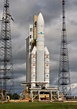 ESA - Ariane 5 ECA V189 launcher is readied for lift-off