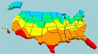 Mapa de temperaturas de Estados Unidos | Mapas, Mapas del mundo ...