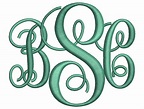 SALE Interlocking Monogram Embroidery Font 4 Sizes Machine | Etsy