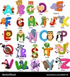 Animals alphabet set on white background Vector Image