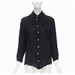 new JW ANDERSON black silk pearl button layered collar blouse shirt UK8 ...